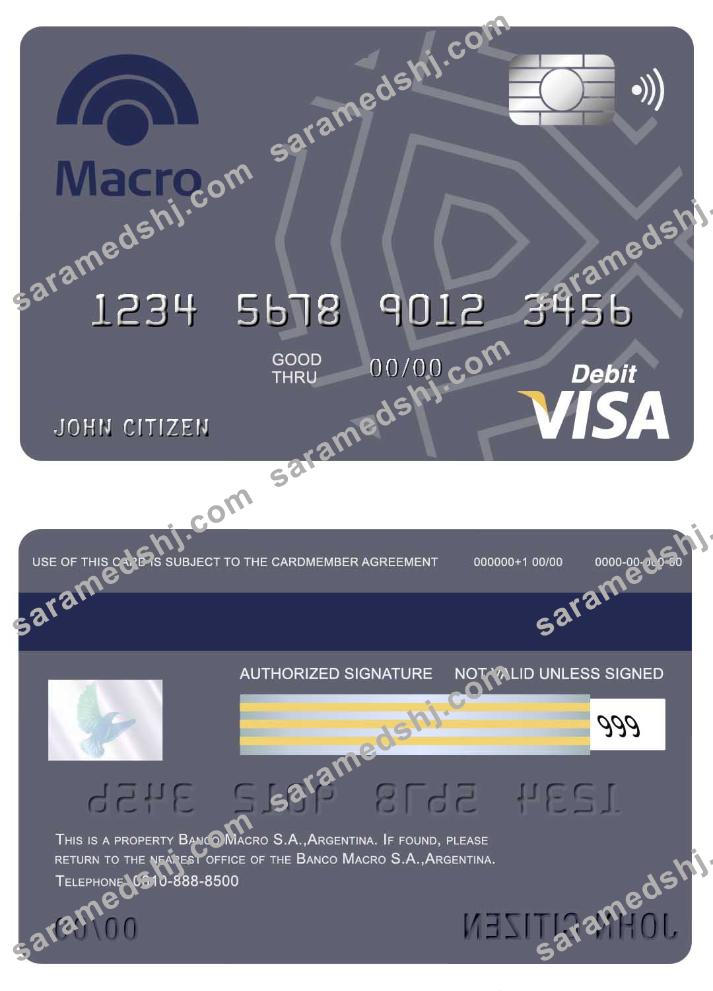 Argentina Banco Macro S.A. bank  visa card